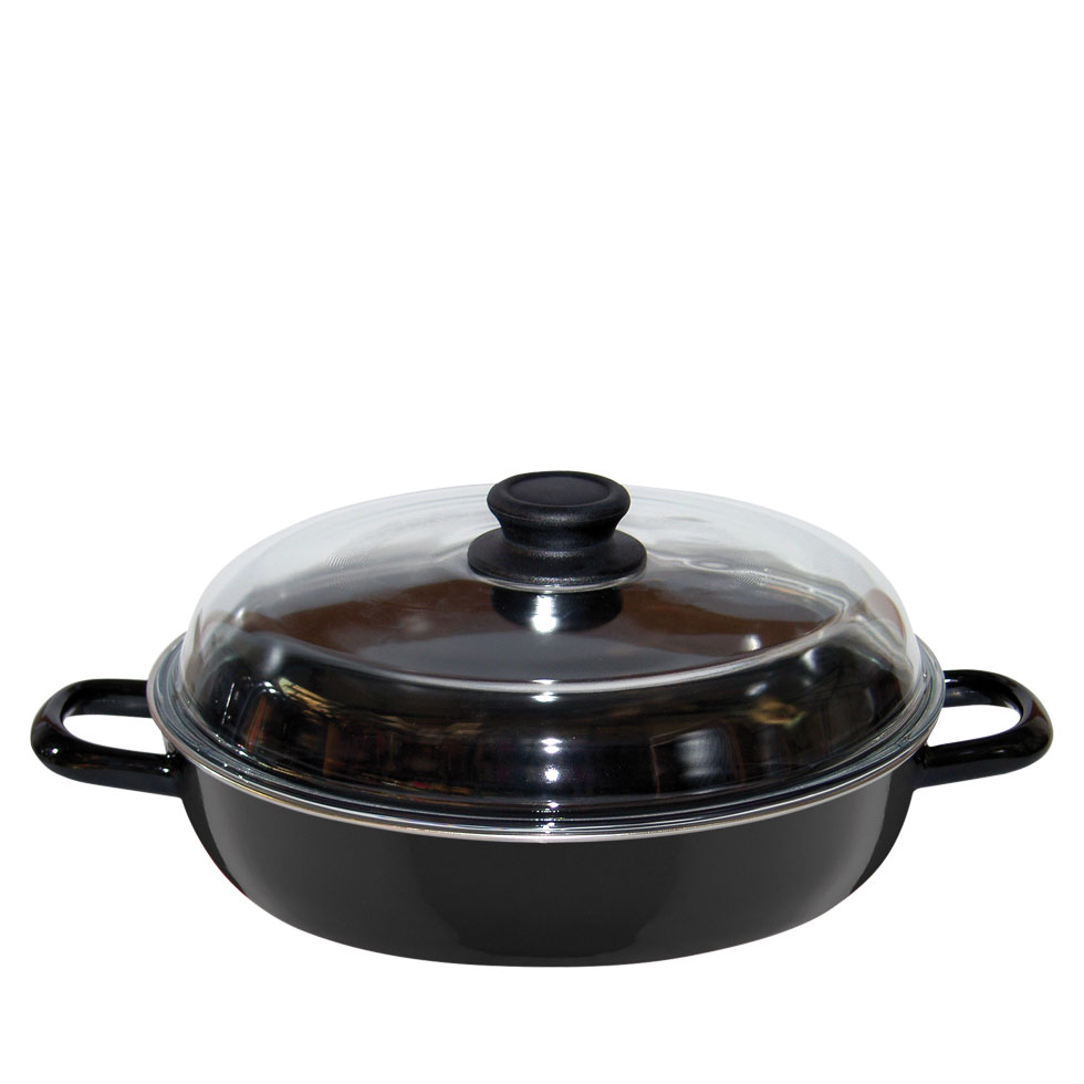 Grandma's braising pan with glass lid 24 - Riess